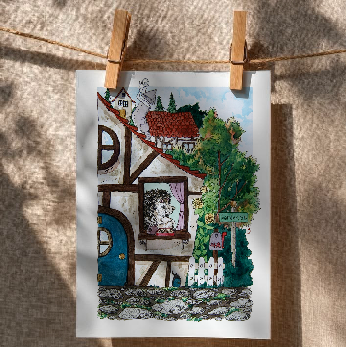 Hedgehog House Art Print