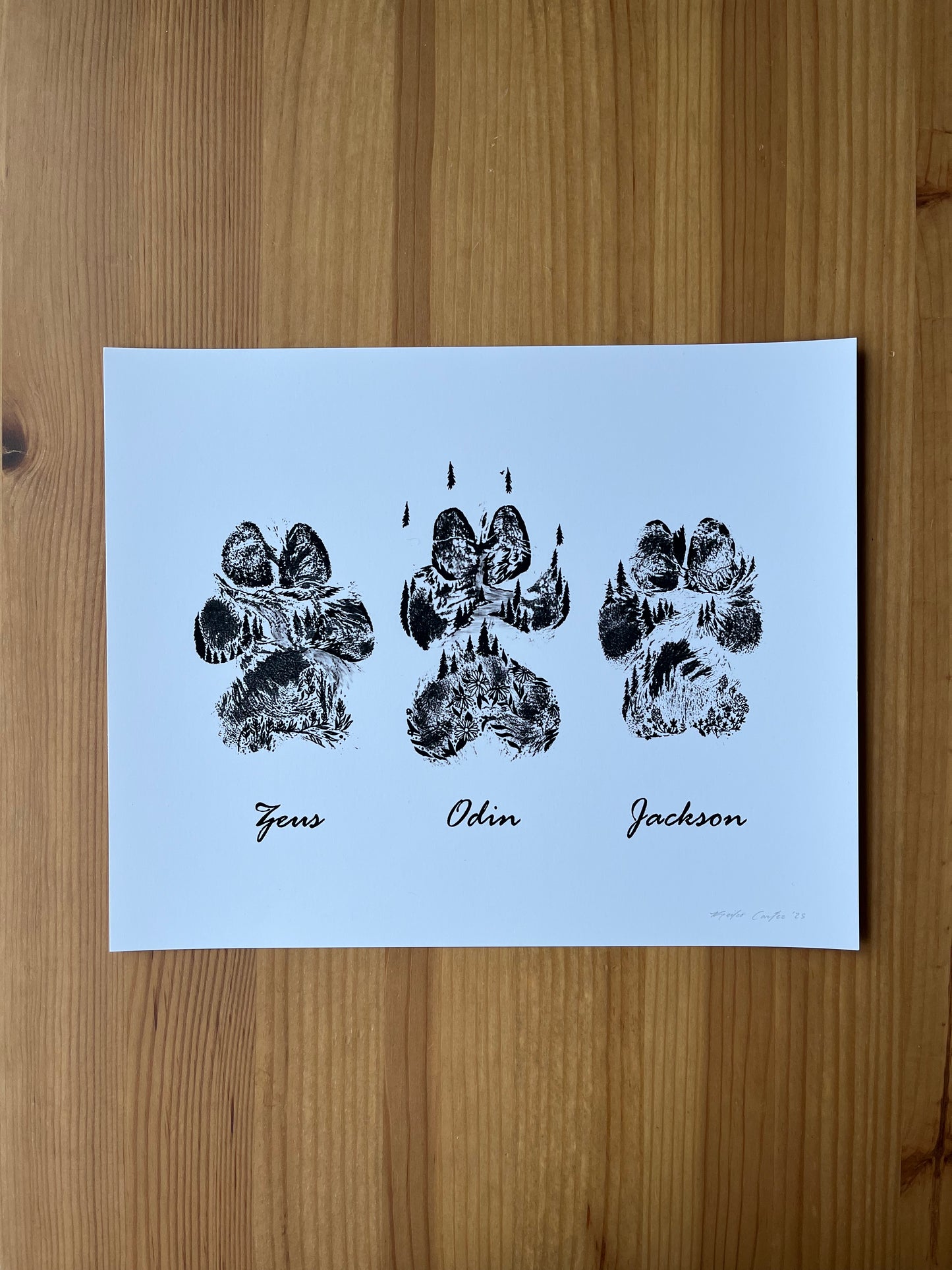 Custom Paw Print Art