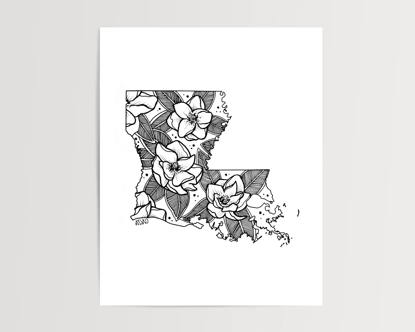 Louisiana - Magnolia State Flower Print