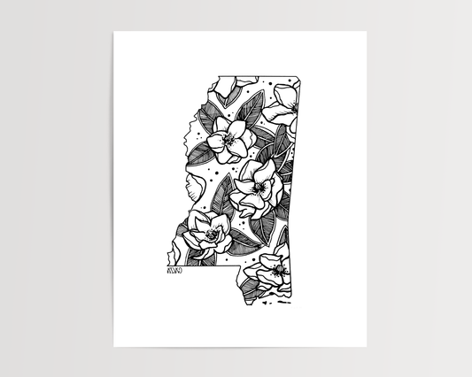 Mississippi - Magnolia State Flower Print