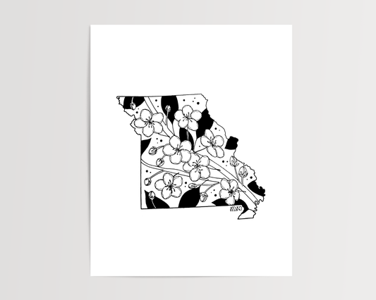 Missouri - Hawthorn State Flower Print
