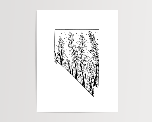 Nevada - Sagebrush State Flower Print
