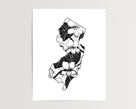 New Jersey - Violet State Flower Print
