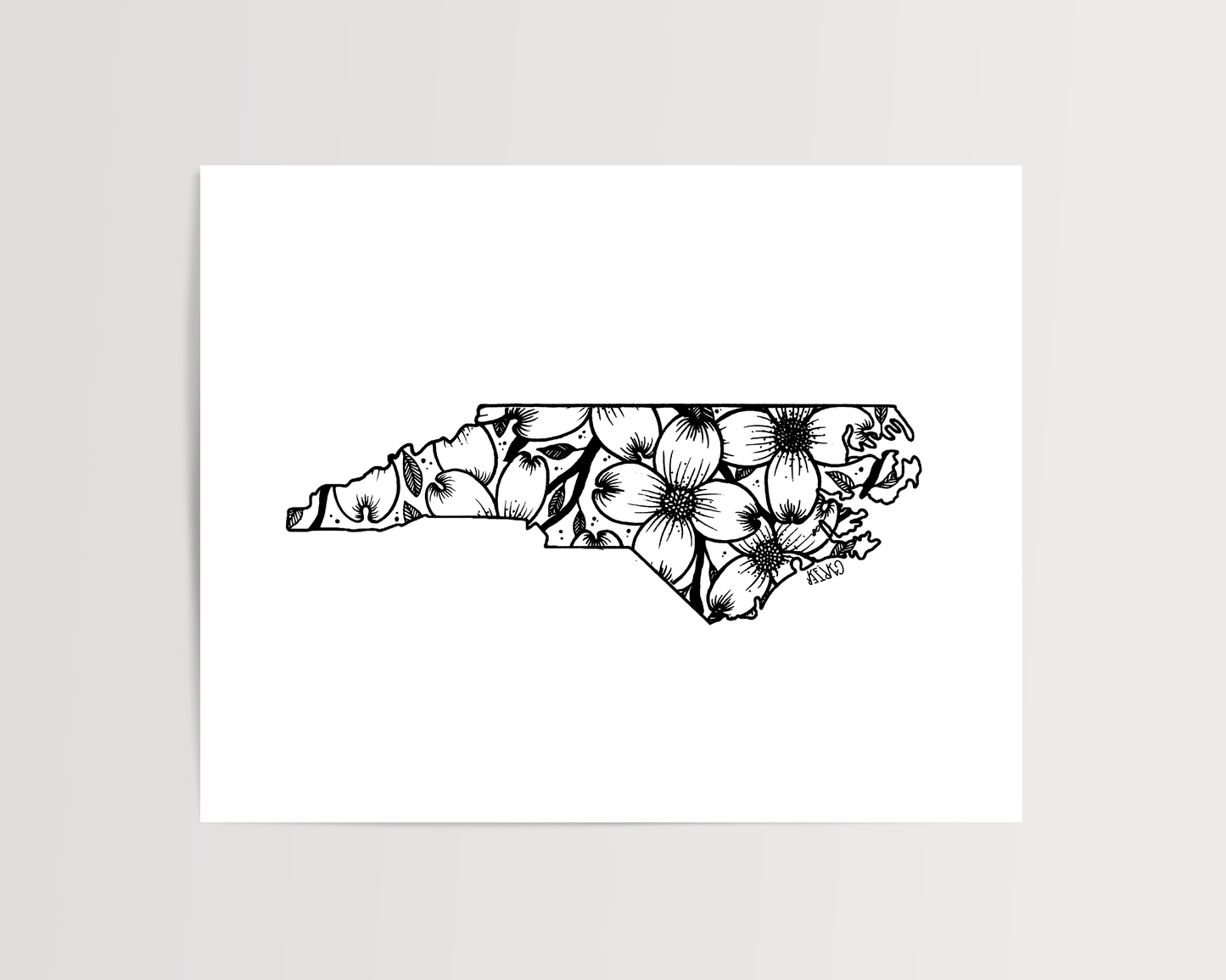 North Carolina - Flowering Dogwood State Flower Print