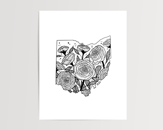 Ohio - Scarlet Carnation State Flower Print