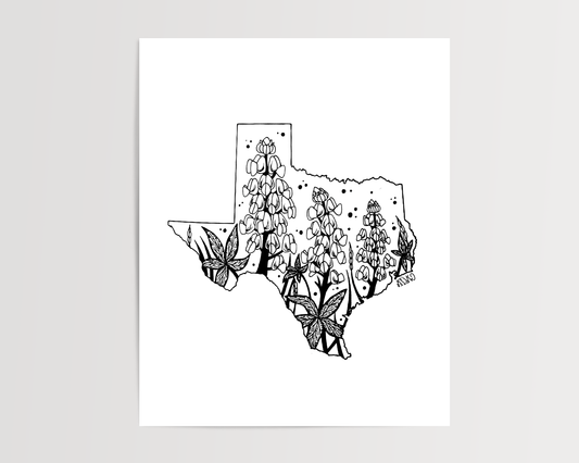 Texas - Bluebonnet State Flower Print