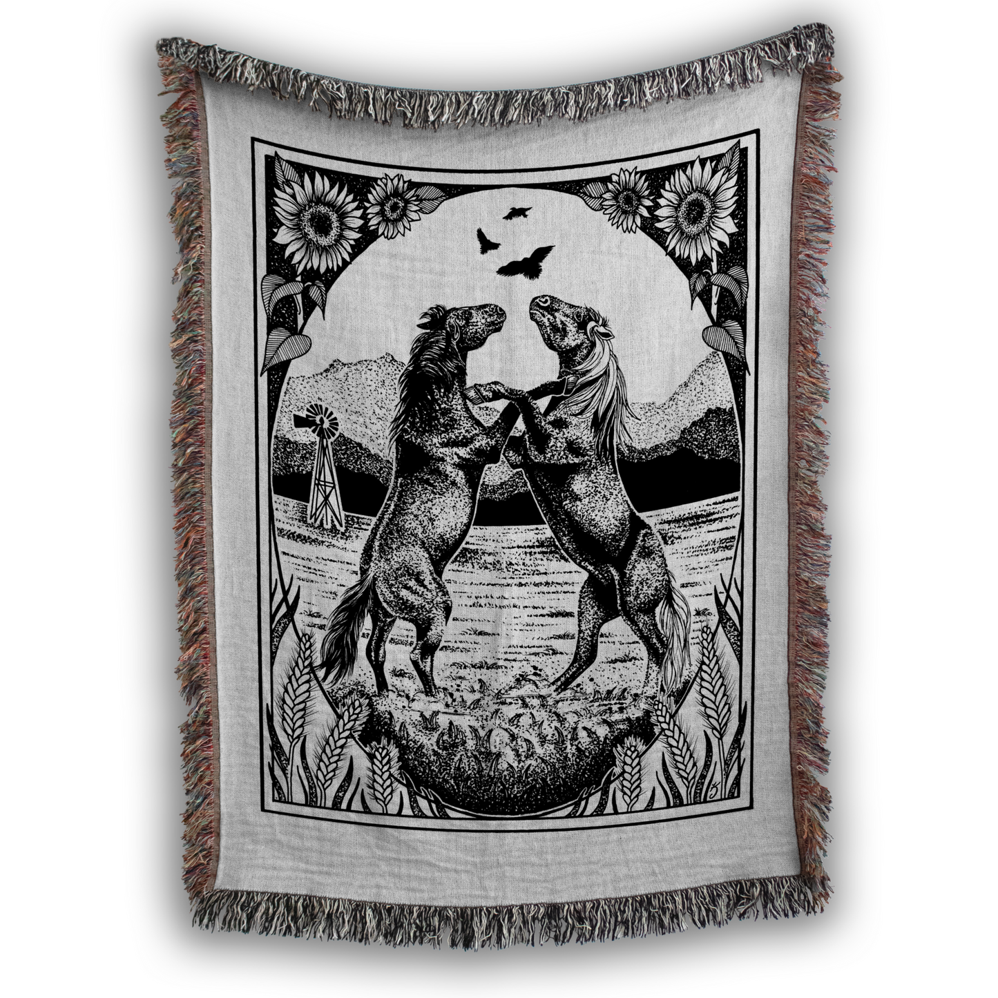 Mustangs Woven Blanket