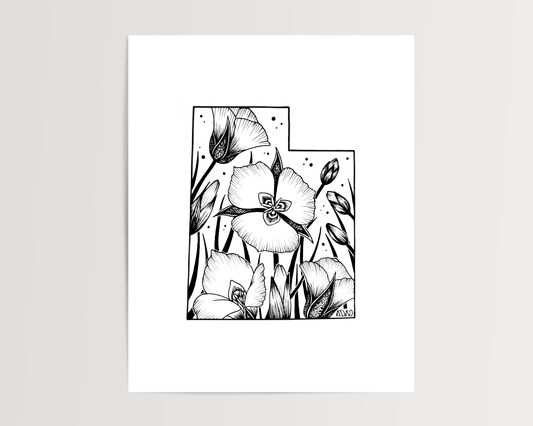 Utah - Sego Lily State Flower Print